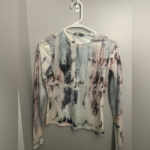 Silk like long sleeve shirt